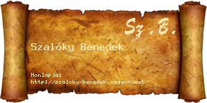 Szalóky Benedek névjegykártya