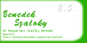 benedek szaloky business card